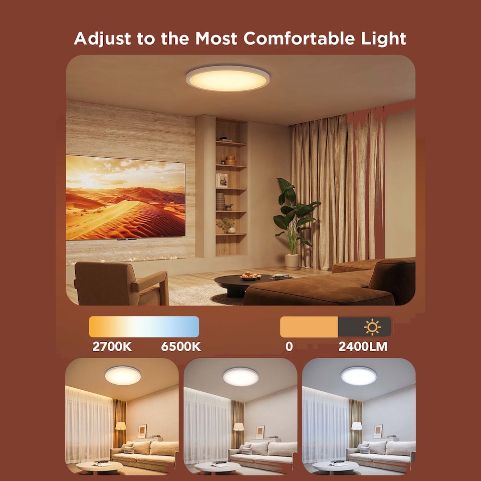 image 1 of Govee Round Smart Ceiling Light 30cm RGBWW + RGBIC