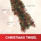 image 2 of Pack of 6 2m Christmas Chunky Tinsel - Red & Gold