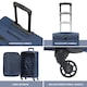 image 2 of Flight Knight Lightweight 4 Wheel 800D Soft Case Quilted Suitcases Anti Crack Cabin & Hold Luggage Options - 100+ Airlines Approved - easyJet, BA & Many More! Blue | Navy | Large