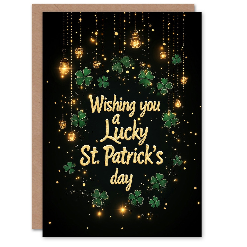 image 1 of St. Patrick's Day Card Wishing You A Lucky Day Blank Greeting Card