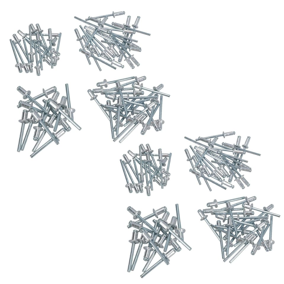 image 1 of Assorted Blind Pop Pot Rivets Set Fastener Fastening Metric 3.2 - 4.8mm 160pc