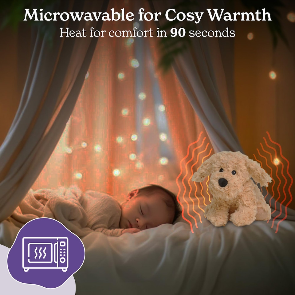 image 1 of Warmies Cockerpoo Junior Plush Microwave Heat Pad, hot or Cold Soft Cockapoo Dog Toy with French Lavender Scent, Cuddly Soft Heat Cushion Suitable for Adults and Children