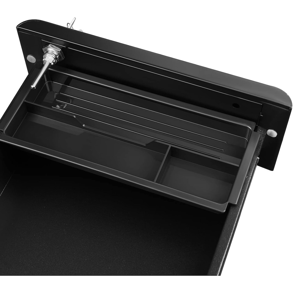 image 1 of Lockable Mobile File Cabinet with Wheels, Pre-Assembled Office Storage for Hanging Documents, Black