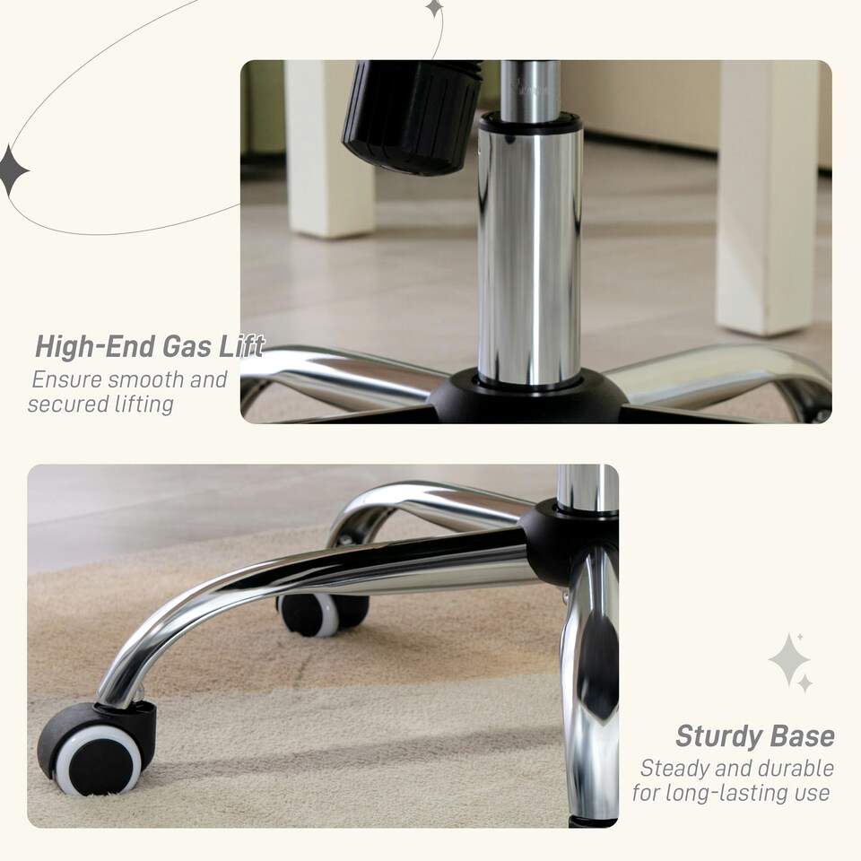 image 1 of Vinsetto Home Office Chair with Adjustable Height Tilt Function Cream White | Cream | White | One Size