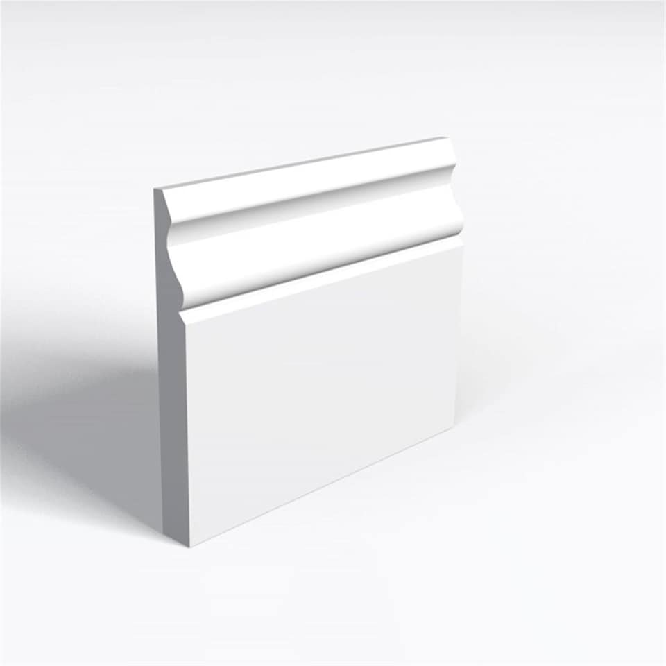 Pack of 10 (Total 10 Units) - Moisture Resistant MDF Primed Ogee Skirting Board - 18mm (T) x 144mm (H) x 4200mm (L)