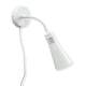 image 4 of ValueLights Edwards Plug in White Flexible Gooseneck Wall Light