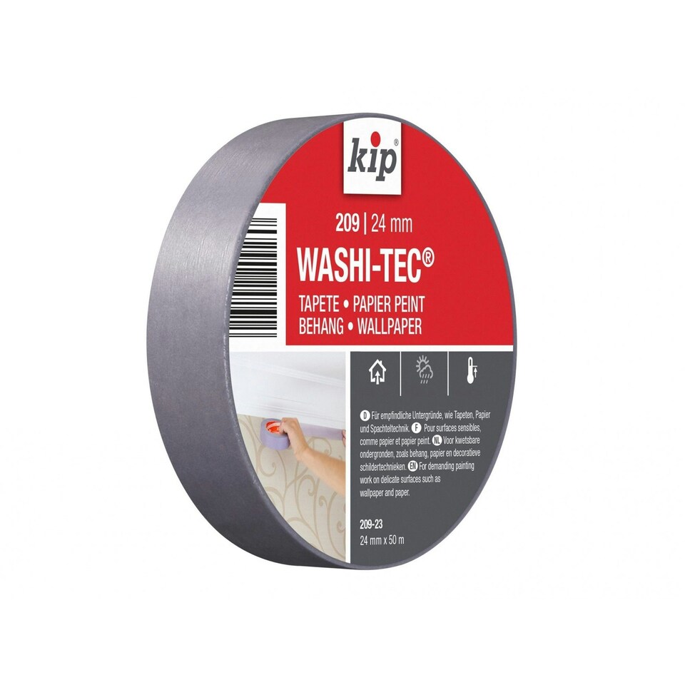 Kip 209 Premium Low Tack Washi-tec Masking Tape - Multi Colour - 24mm x 50m