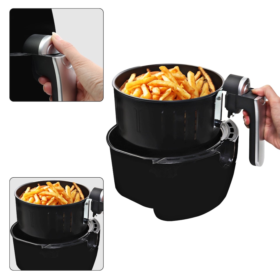 image 1 of Total Chef Electric Air Fryer Oven 3.8QT/3.6L, Black and Silver