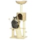 image 1 of PawHut 116cm Cat Tree Tower with Scratching Posts, House, Bed, Ramp, Beige