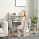 image 2 of ZONEKIZ Kids Desk and Chair Set with Storage, for Ages 5-8 Years 