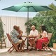 image 9 of VonHaus Steel Parasol Dark Green 2.7m & Base Set (12kg) Green | Black