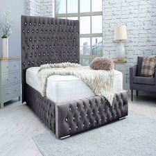 Bello Plush Small Double Bed Frame - Steel