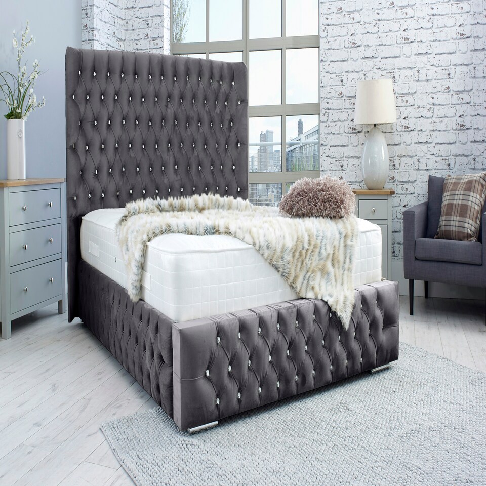 Bello Plush Small Double Bed Frame - Steel