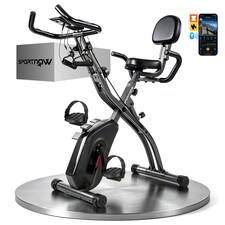 SPORTNOW Folding Exercise Bike with Resistance Bands