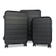 image 2 of Oypla 20", 24", 28" 3pc Hard Shell ABS Luggage Suitcase Set with TSA Lock and 4 Spinner Wheels Black