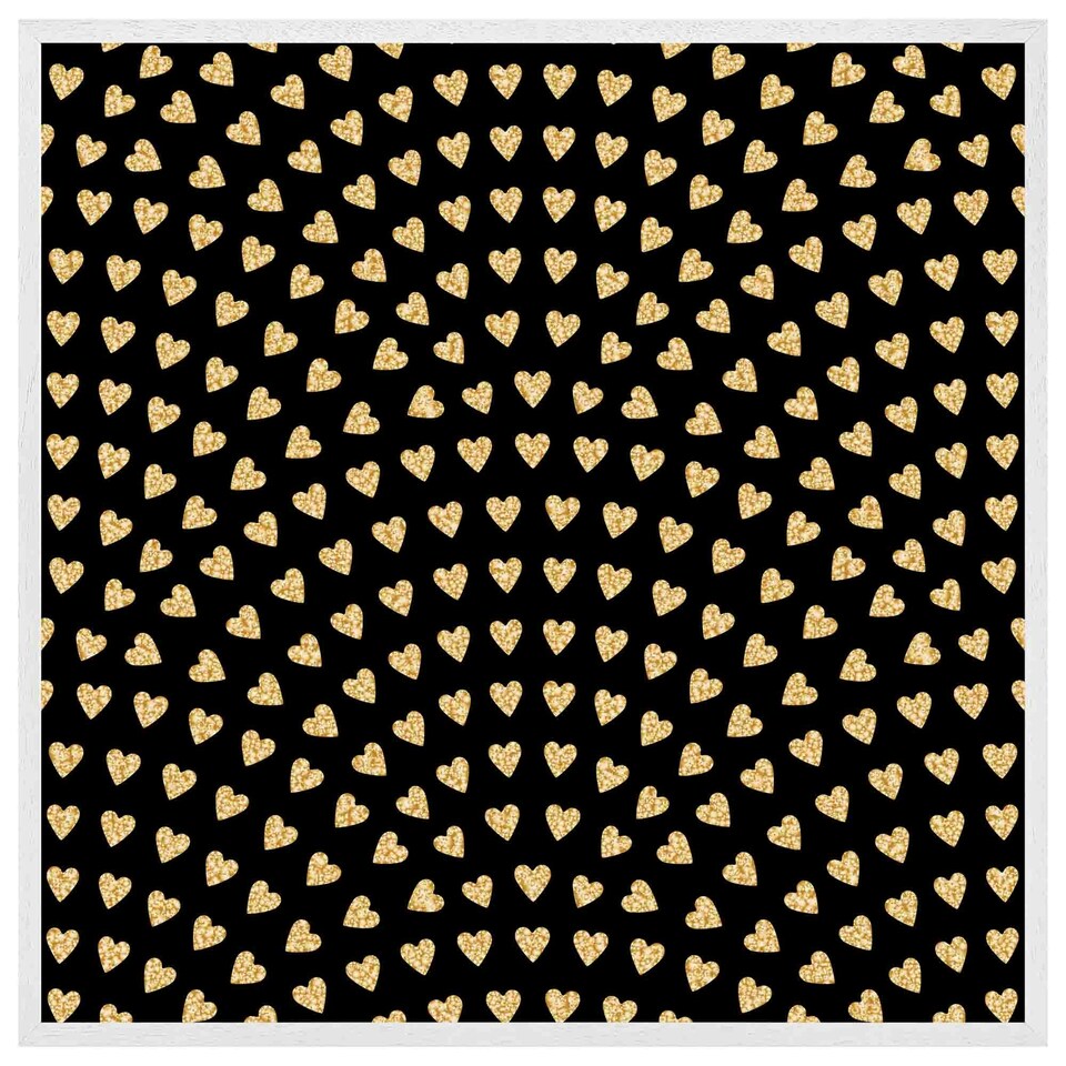 image 1 of Geometric glitter love hearts (Picutre Frame) Brown | Oak | M