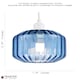 image 6 of Modern Midnight Blue Ribbed Glass Non Electric Pendant Shade with Flat Style | Blue