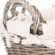 image 5 of Set of 3 Antique Wash Wicker Handled Lined Storage Basket | White | White | Not provided