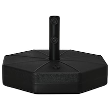 Outsunny Garden Parasol Base Stand Up to 28kg Water or 40kg Sand Filled, Black | Black | Black