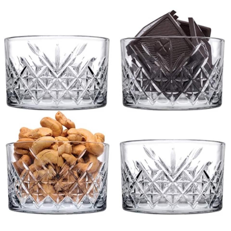 image 1 of 250ml Glass Mini Dessert Snacks Nuts Ice Cream Serving Bowls Party Dishes | Clear | Clear | 4 Bowl Set | 4