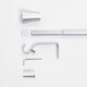 image 3 of OHS Extendable Metal Finial Trumpet Ends Wall Mounted Rod Fittings Curtain Pole - Silver Silver