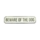 image 1 of Beware of the Dog Long Cast Iron Sign Plaque Wall Fence Gate Post House Home