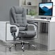 image 2 of Vinsetto Office Chair with 6 Point Massage and Back Heat, Linen Desk Chair with Footrest Adjustable Height and Swivel Wheels, Back Reclining, Grey