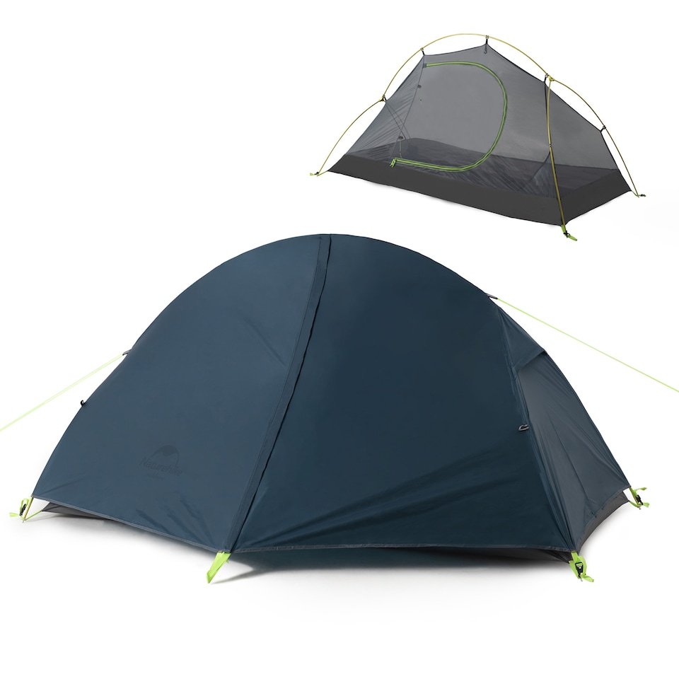 image 1 of Cycling Ultralight 1 Man Tent + Mat | Blue | Navy Blue
