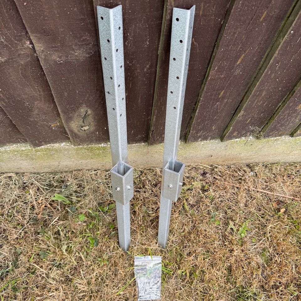 image 1 of Fence Post Repair Stakes for Damaged Wooden Posts - Pack of 2