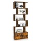 image 1 of COSTWAY 5-tier Bookcase S-Shaped Bookshelf Display Rack Brown Brown
