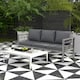 image 1 of Outsunny 3-Seater Aluminium Garden Bench w/ Cushions, Backrest & Armrest, Grey