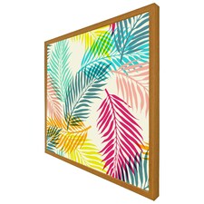Multi coloured tropical leaves (Picutre Frame) Brown | Oak | XS