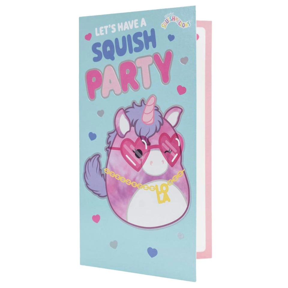 image 1 of Squishmallows Birthday Card - Green/Pink - One Size