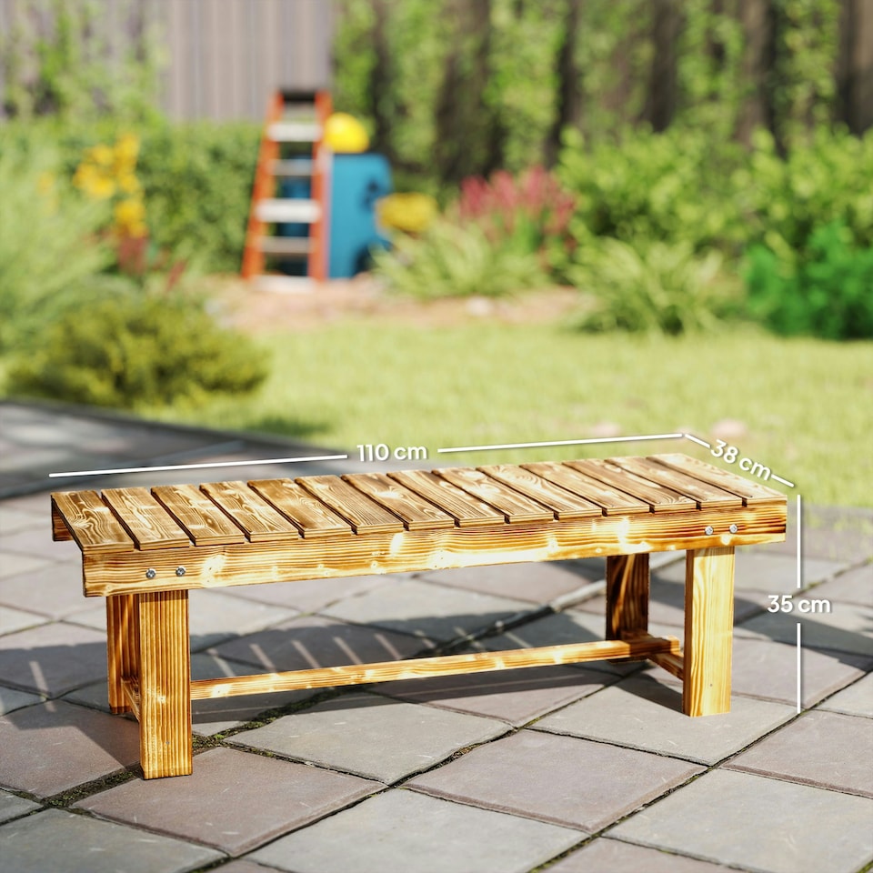 image 1 of Outsunny 1.1M Outdoor Garden Bench Patio Loveseat Fir Wood 2 Person