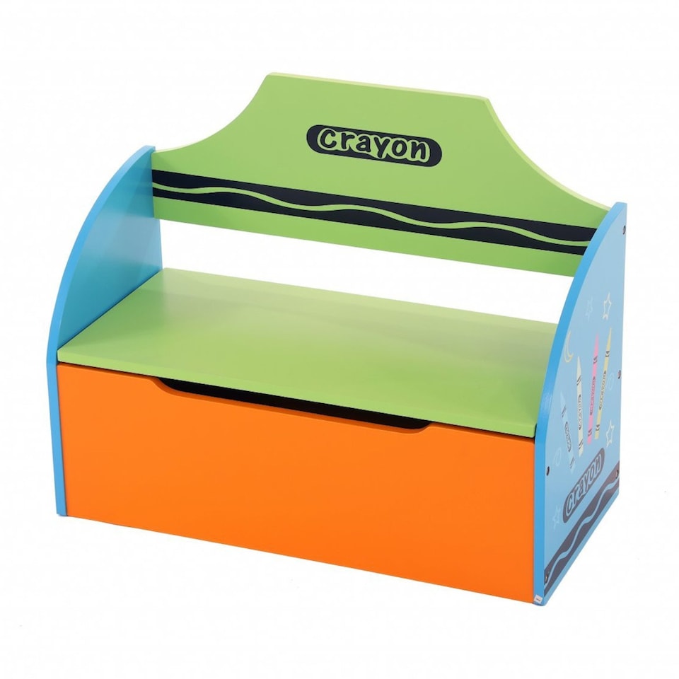 image 1 of Childrens Wooden Crayon Toy Storage Unit Box Bench