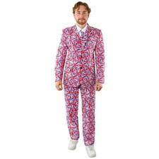 Union Jack Suit and Tie Red | 3XL