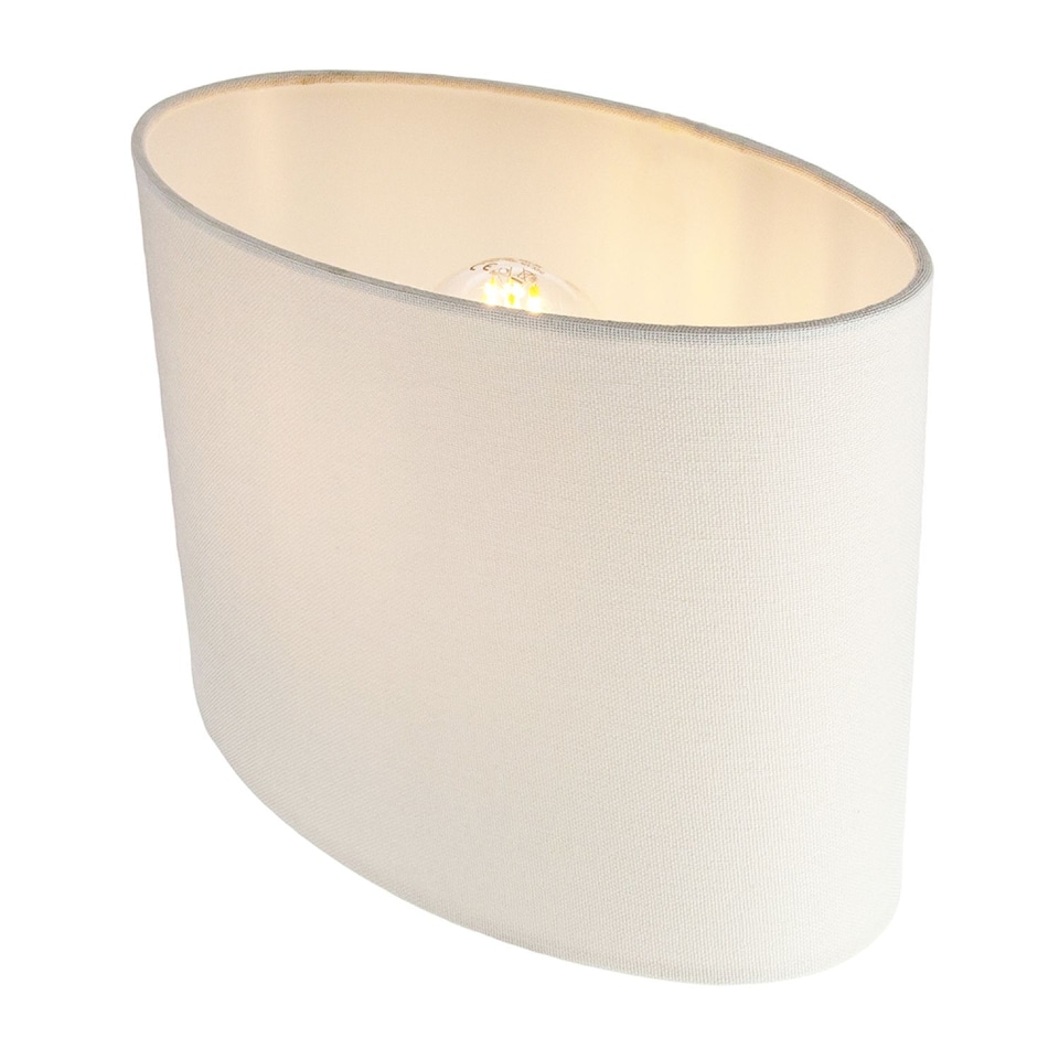 image 1 of Contemporary and Stylish Soft Cream Linen Fabric Oval Lamp Shade - 30cm Width | Cream | Cream | 1