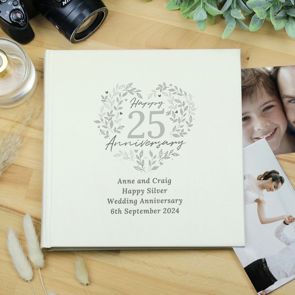 image 1 of Personalised 25th Silver Wedding Anniversary Photo Album