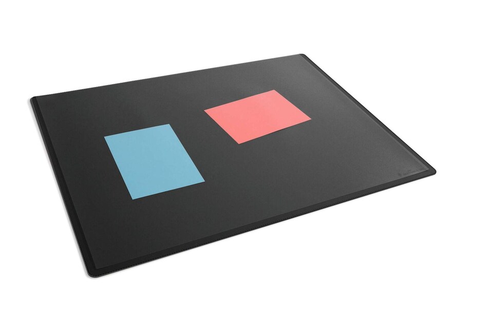 image 1 of Durable Clear Overlay Non-Slip Desk Mat Notes Protector Pad | 65x50 cm | Black