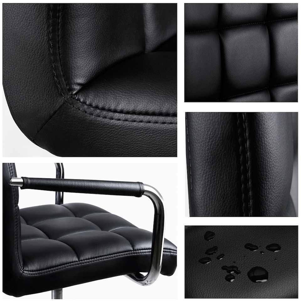 image 1 of Yaheetech PU Leather Height Adjustable Office Chair Mid-Back