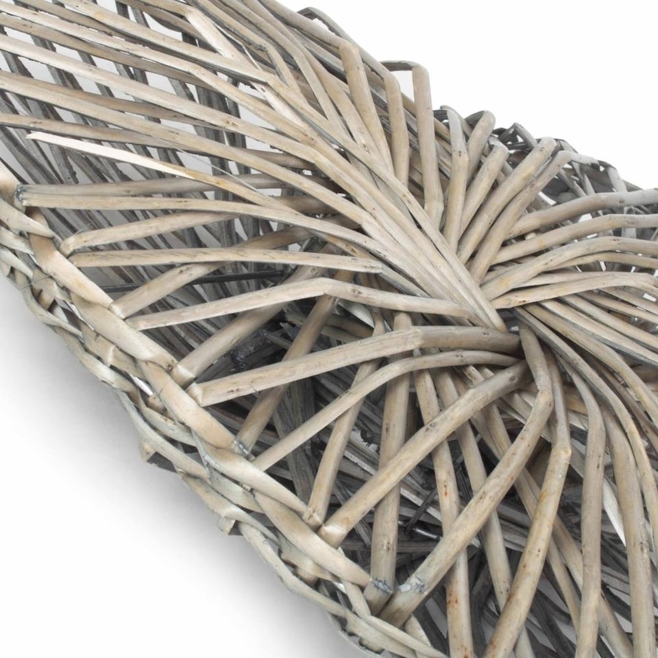 image 1 of Medium Wicker Heart Wreath Grey Wash Finish | Brown | Natural