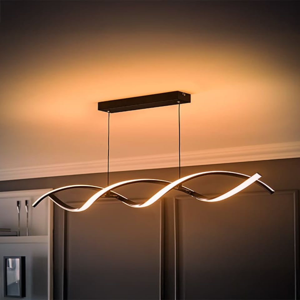 image 1 of ValueLights Infinity Black Double Twist Integrated LED Ceiling Light | Black