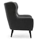 image 2 of Winslow Wing Back Fabric Occasional Button Back Armchair w Footstool (Grey)