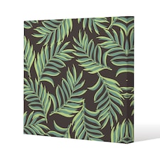 Green Palm Leaves (Canvas Print) / 90 x 90 x 4cm | Multi