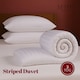 image 5 of MHG Living Striped 3 Tog Summer Duvet and Pillow Set|White|Single