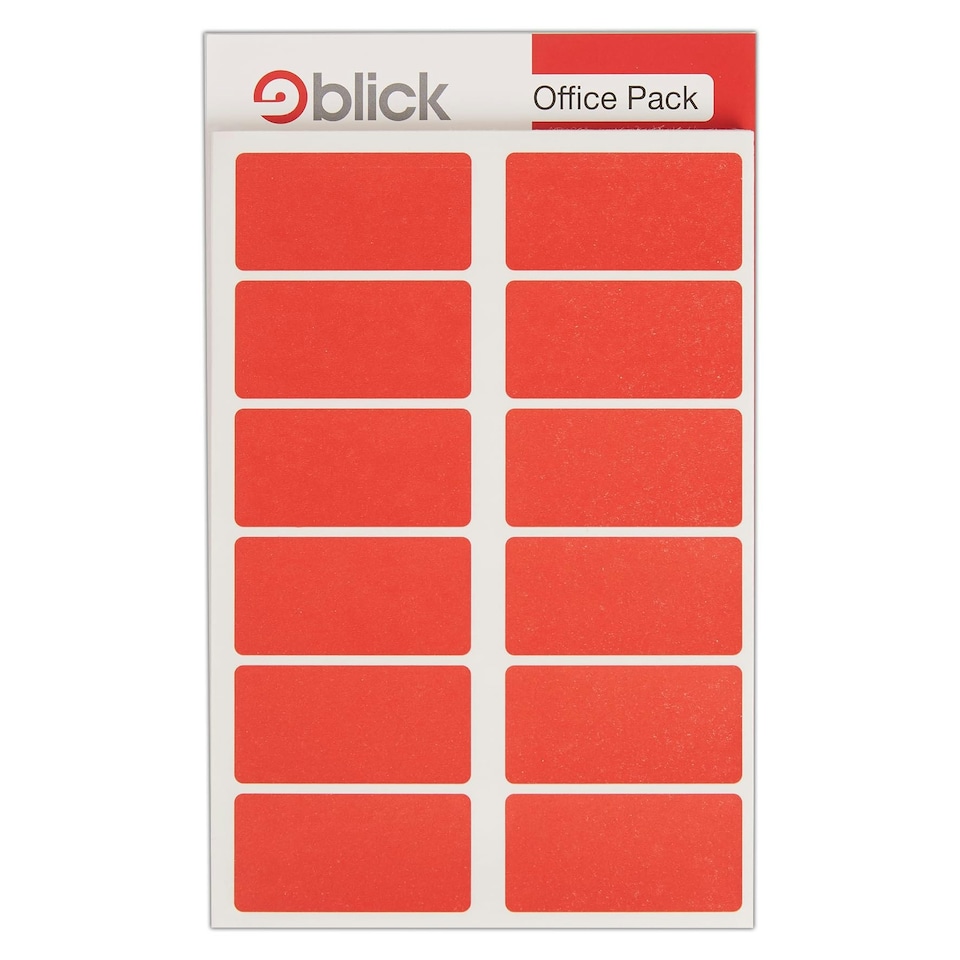 image 1 of Blick Labels, Red, Self Adhesive Stickers Warehouse Pack, Rectangular, 25mm x 50mm, 320 Labels, For Home, Office, Family, School, Letters