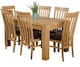 image 1 of Kuba 150 x 85 cm Chunky Medium Oak Dining Table and 6 Harvard Chairs | Brown | Brown