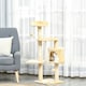 image 7 of PawHut Pet Activity Centre Cat Tree Condo with Scratching Post 4-Tier Beige
