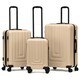 image 1 of Flight Knight Premium Lightweight Suitcase - Built-in Side Lock with USB Port - 8 Spinner Wheels - Hard Shell Carry On Or Check in Luggage 100 Airlines Approved Cream | Champagne | Large