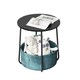image 1 of Side Table with Removable and Washable Storage Basket Cream